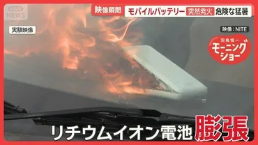モバイルバッテリー突然発火 8月に多発 暑さ以外の原因も 発火する前の゛違和感゛（テレ朝NEWS）