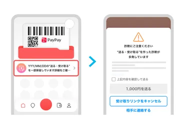 送る・受け取る」機能が、より安全安心にご利用いただけるようになりました。（送金側において承認やキャンセルが必要となる場合があります）
